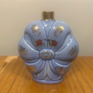 Blue and Gold Floral perfume bottle